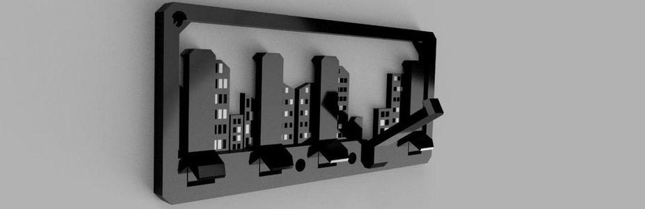 Night City Skyline Articulated Wall Hanger 