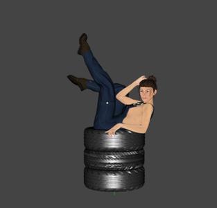 Hot Mechanic Girl With tire