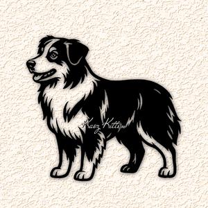 australian shepherd dog standing wall art home decor