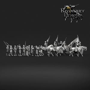 15mm King Alfonso of IX of Leon and his retinue