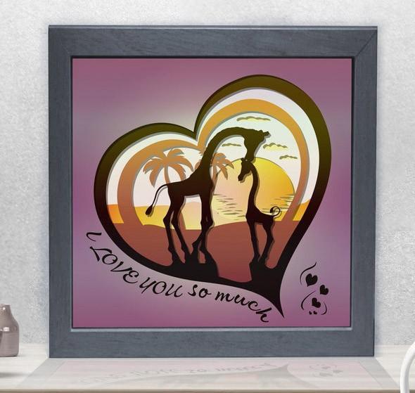 Giraffe I Love Mom So Much light box