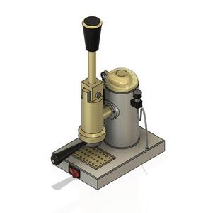 Miniature Lever Espresso Machine with Removable Portafilter