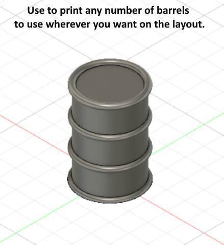 Single Unattached 55 Gallon Barrel -- N Scale