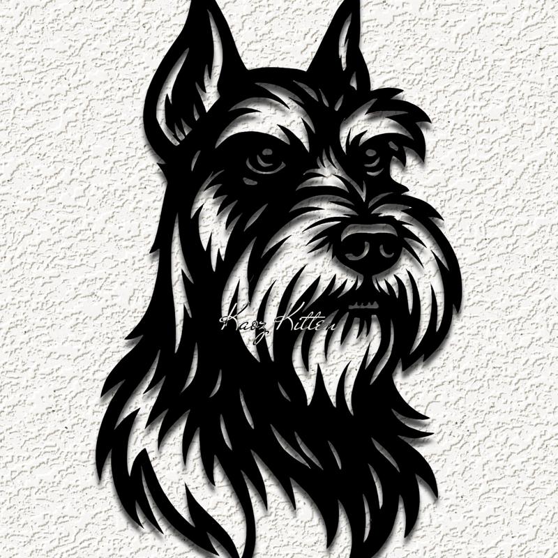 schnauzer terrier puppy dog 2 wall art home decor