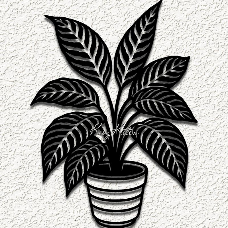 croton house plant wall art home decor