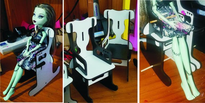 Monster High Doll or other Chairs 3mm laser cut clip together no glue required