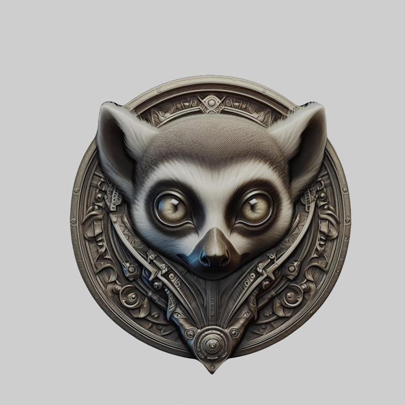 Lemur Animal Head Lemur Animal Medallion for CNC Router Laser & 3D Printer