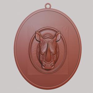 Rhino Animal Necklace Rhino Animal Pendant for CNC Router Laser & 3D Printer