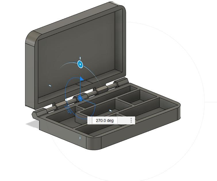 Hinged box with compartments