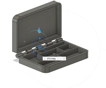 Hinged box with compartments