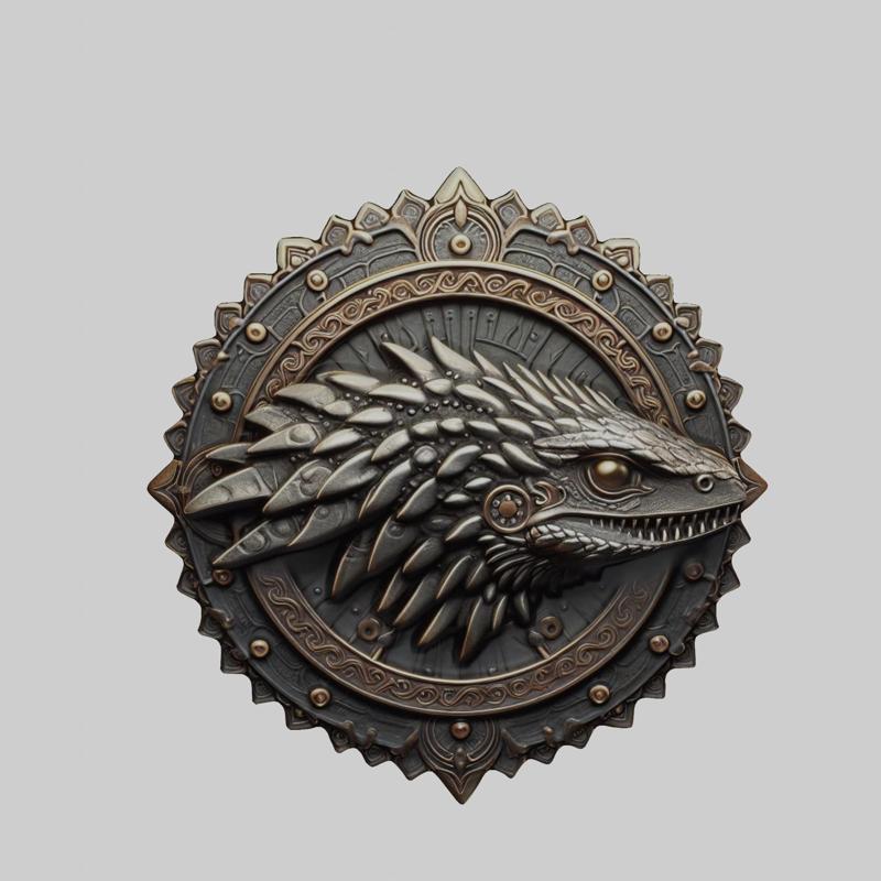 Lizard Animal Head Lizard Animal Medallion for CNC Router Laser & 3D Printer
