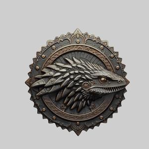 Lizard Animal Head Lizard Animal Medallion for CNC Router Laser & 3D Printer