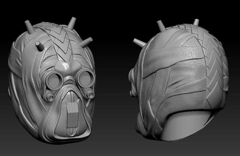 Tusken Chieftain Head Sculpt for One12 scale custom STL 3D print model