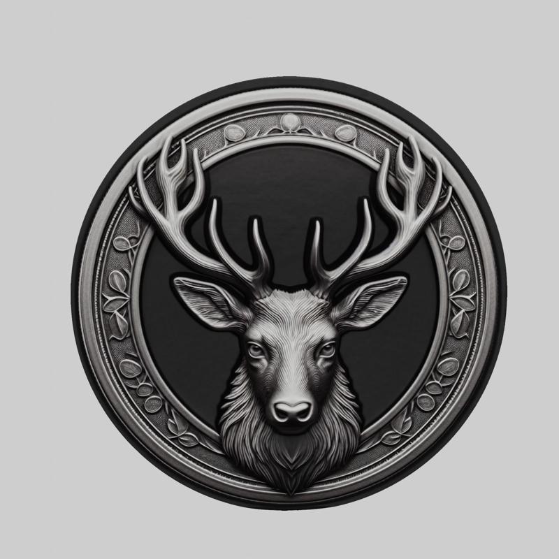 Deer Animal Head Deer Animal Medallion for CNC Router Laser & 3D Printer