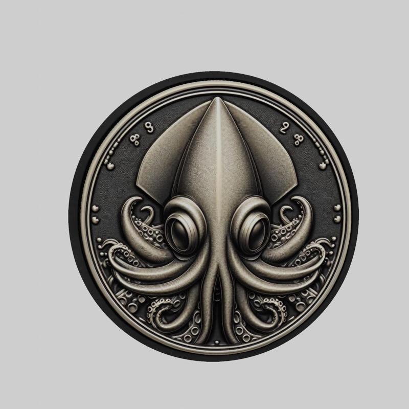 Squid Animal Head Squid Animal Medallion for CNC Router Laser & 3D Printer