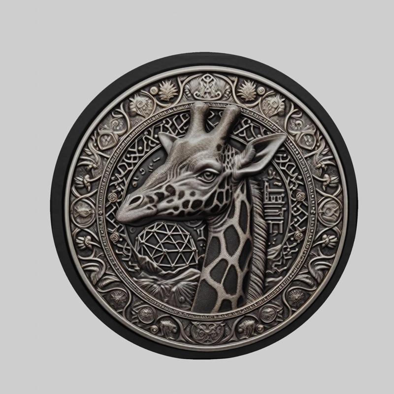Giraffe Animal Head Giraffe Animal Medallion for CNC Router Laser & 3D Printer