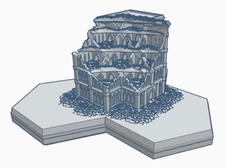 Gothic Ruined Building 63 Hex Map Scale HMSGR063