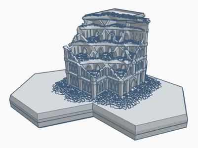 Gothic Ruined Building 63 Hex Map Scale HMSGR063