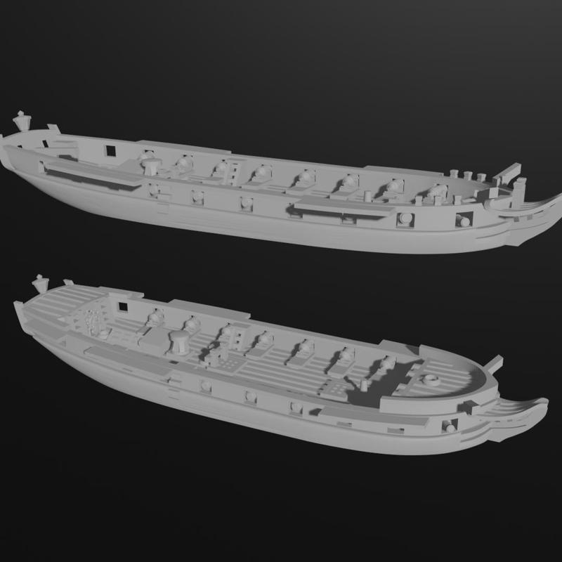 GB Cruizer/Snake-class Sloop (2-PACK) (18 guns) 1797-1826 & Blender Exporter, AOA-GB-15