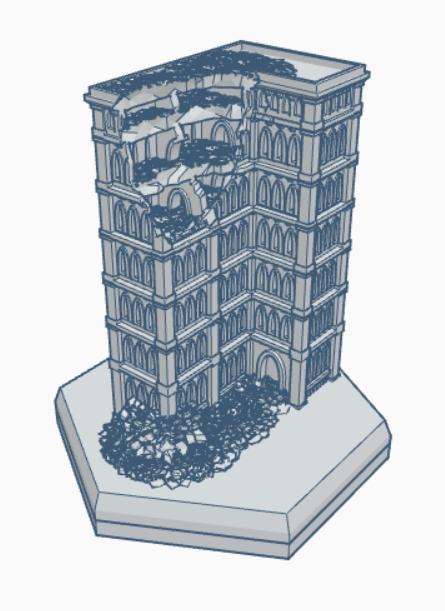 Gothic Ruined Building 45 Hex Map Scale HMSGR045