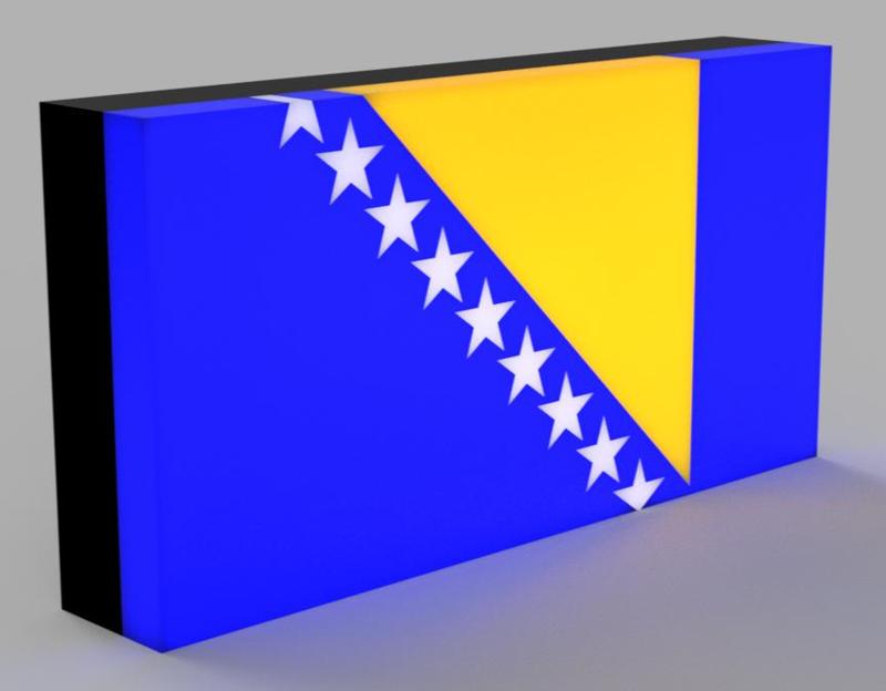World Flags - Bosnia and Herzegovina LED Lamp