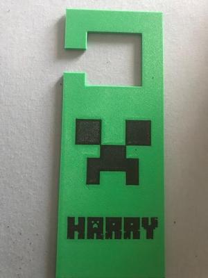 Personalised Minecraft Door Hanger Square version