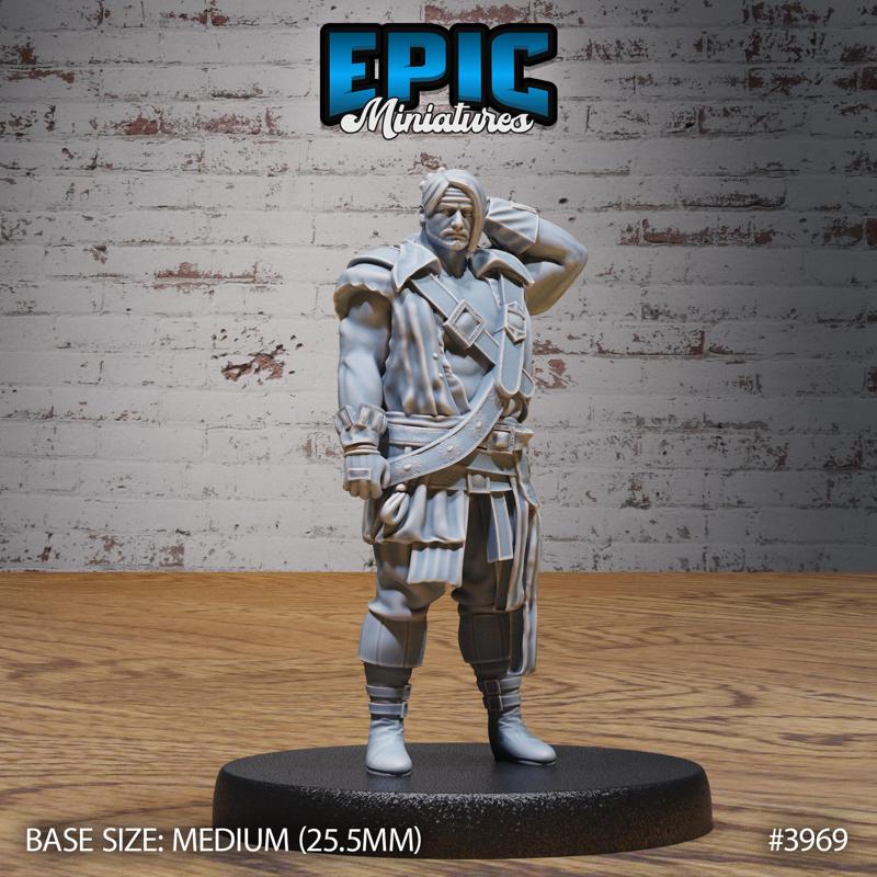 Harbor Worker ‧ DnD Miniature ‧ Tabletop Miniatures ‧ Gaming Monster ‧ 3D Model ‧ RPG ‧ DnDminis ‧ STL FILE