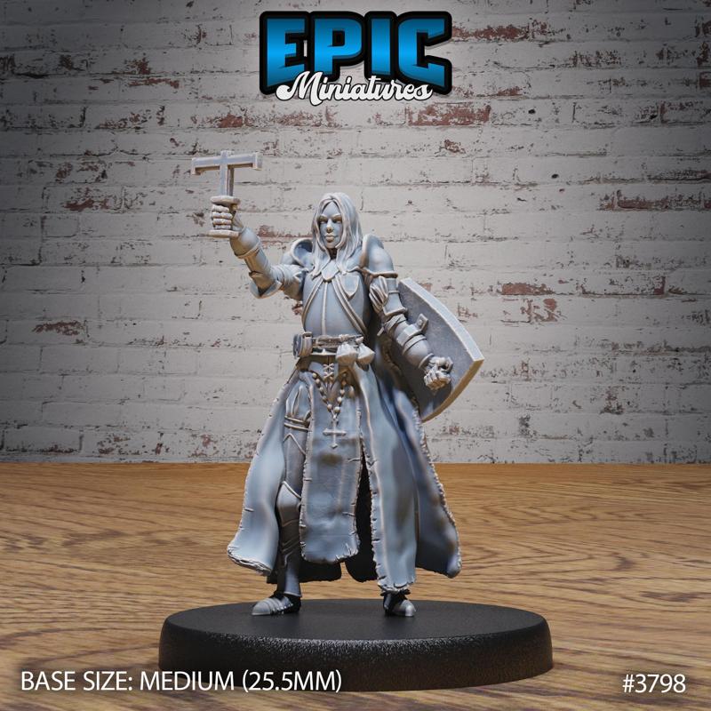 New World Cleric Female ‧ DnD Miniature ‧ Tabletop Miniatures ‧ Gaming Monster ‧ 3D Model ‧ RPG ‧ DnDminis ‧ STL FILE