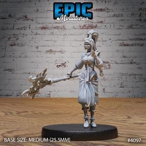 Elf Sorceress Attack ‧ DnD Miniature ‧ Tabletop Miniatures ‧ Gaming Monster ‧ 3D Model ‧ RPG ‧ DnDminis ‧ STL FILE
