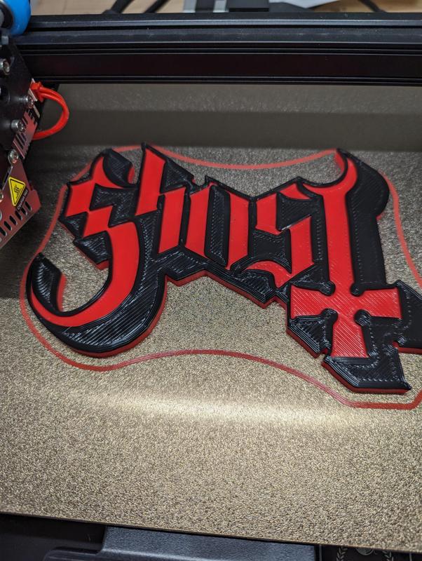 GHOST LOGO letters raised 1.6mm