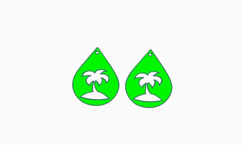 palm tree pendant key chain necklace