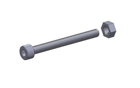 M5 x 55mm bolt DIN 912 VG + M5 nut DIN934 Nut Screw