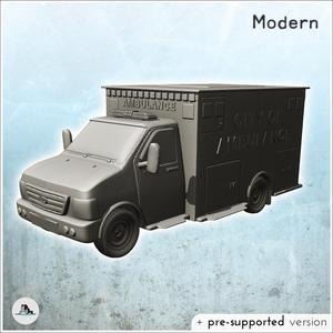 Modern Ford ambulance with flashing light (1) - Cold Era Modern Warfare Conflict World War 3 RPG  Post-apo