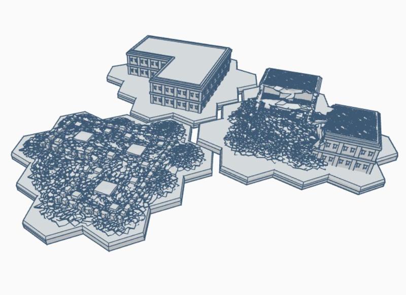 Modern Building 4 with Hex Base Three Stage Bundle Pack