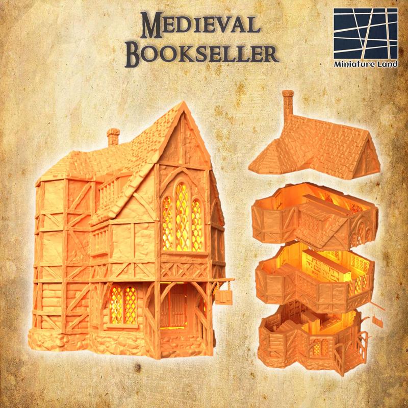 Medieval Bookseller - Tabletop Terrain - 28 MM