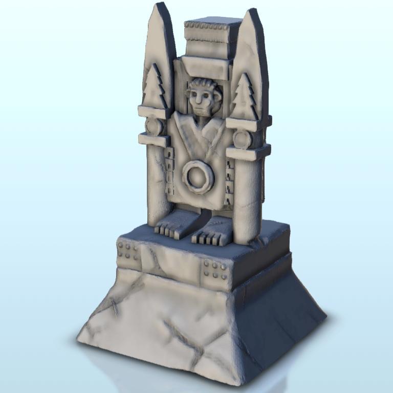 Mesoamerican totem 2 - Maya Aztec Cuetzpal Seraphon Lizardmen Medieval Ancient Cusco