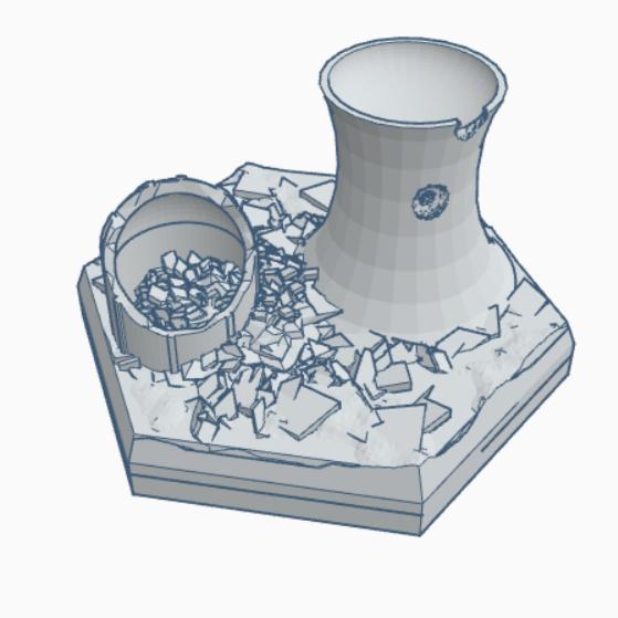 Modern Ruined Nuclear Power Plant Hex Map Scale HMSMR012