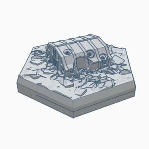Modern Ruined Barn Hex Map Scale HMSMR024