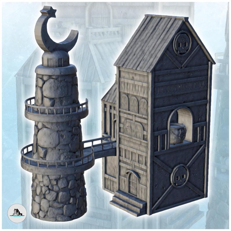 Medieval multi-storey house with tower topped by a star shape (8) - Alkemy Lord of the Rings War of the Rose Warcrow Saga