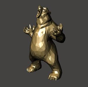 Angry Bear - Low Poly - Excellent Design - Decor