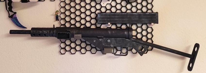 Sten MK II Holders for honeycomb storage wall