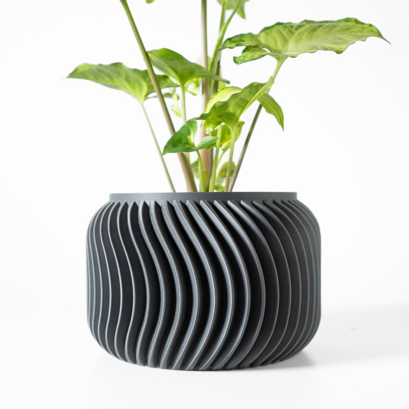 The Vilex Planter Pot with Drainage Tray & Stand: Modern and Unique Home Decor for Plants and Succulents  | STL File