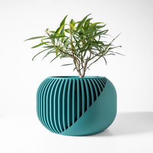 The Narvo Planter Pot with Drainage Tray & Stand: Modern and Unique Home Decor for Plants and Succulents  | STL File