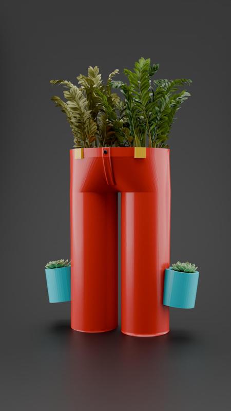 Flower Pot Shaped Like a Pair of Pants