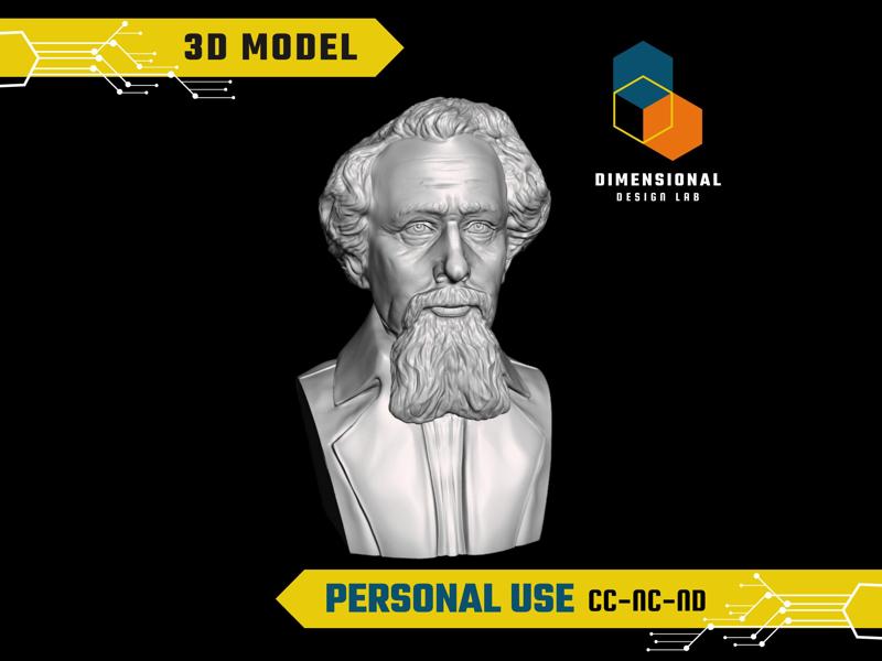 Charles Dickens - High-Quality STL File for 3D Printing (PERSONAL USE)