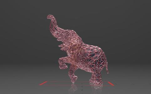 Titans Triumph Elephant  - Voronoi Style - Single Spider Web - Perfect - Easy - Decor - SoliDRawinGS0274