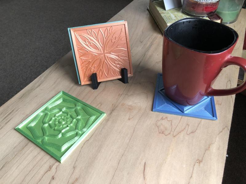 Set of 4 Coasters with Stand