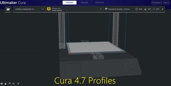 Artillery Sidewinder X1 Cura 4.7 Profile & Definition files
