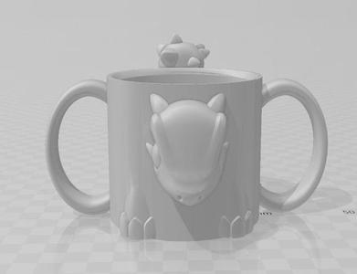 Dino mug with double handle