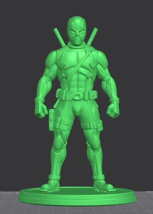 Deadpool Perfect Model 3D whit Base
